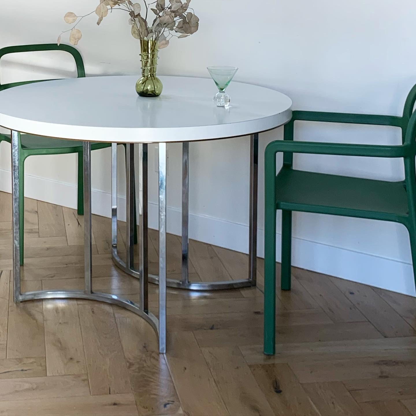 Cal-Style Chrome and Laminate Dinette Bistro Table, circa 1972 6