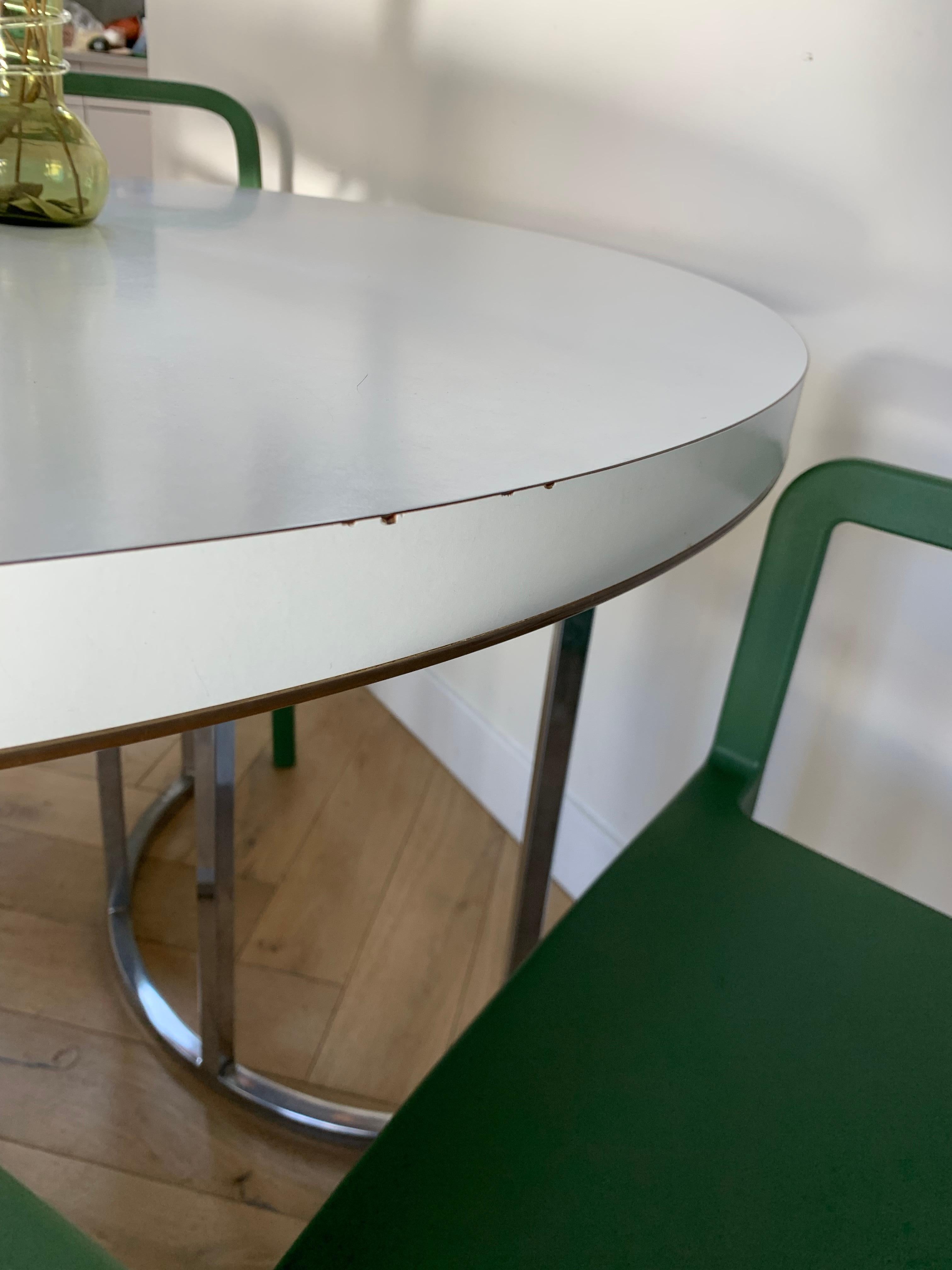 Cal-Style Chrome and Laminate Dinette Bistro Table, circa 1972 1