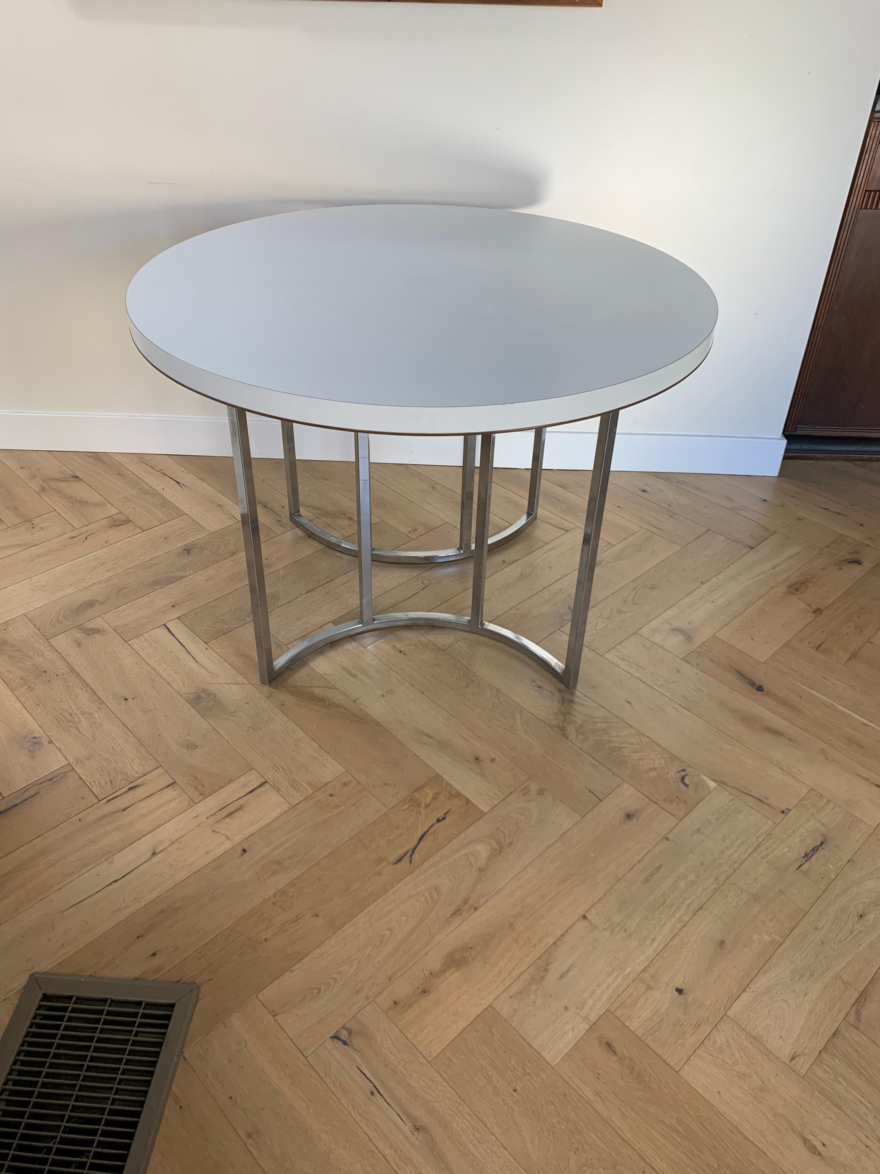 Cal-Style Chrome and Laminate Dinette Bistro Table, circa 1972 4
