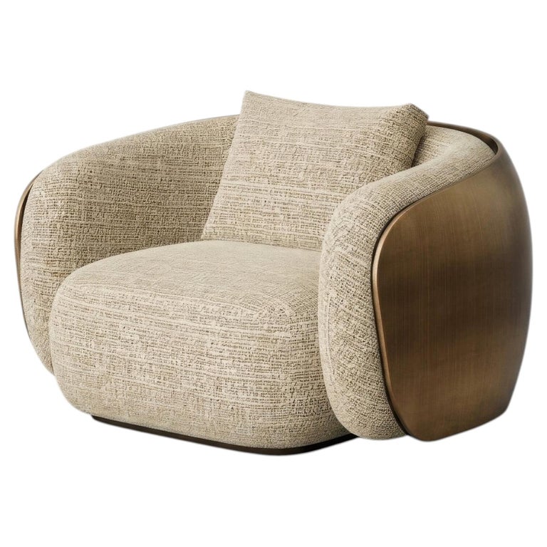 Cala Armchair with Rounded Upholstered Form and Sculptural Outer Shell