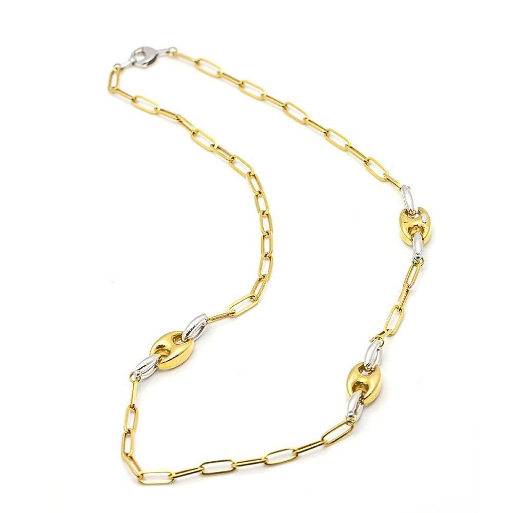 Women's CALAB Necklace in Yellow and White Gold For Sale