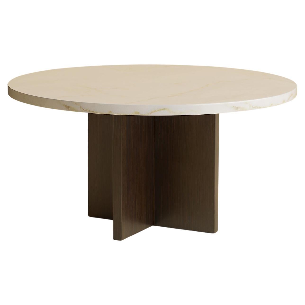Table basse Tinian en or Calacatta et chêne fumé par Lebanto