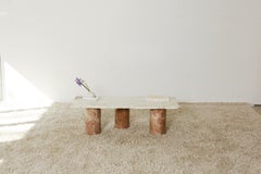 Calacatta Gold Marble Top with Mocha Column Base Coffee Table