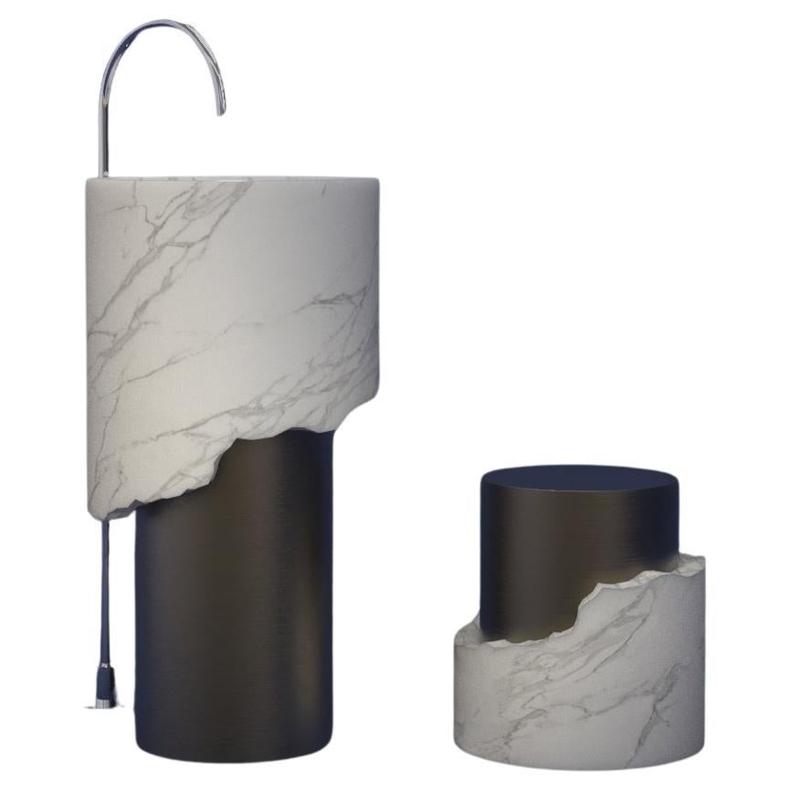 Taburete de mármol Calacatta Macchia Vecchia Betty by Serafini Italiano en venta