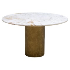 Table de salle à manger en bronze Calacatta Macchia Vecchia par Serafini
