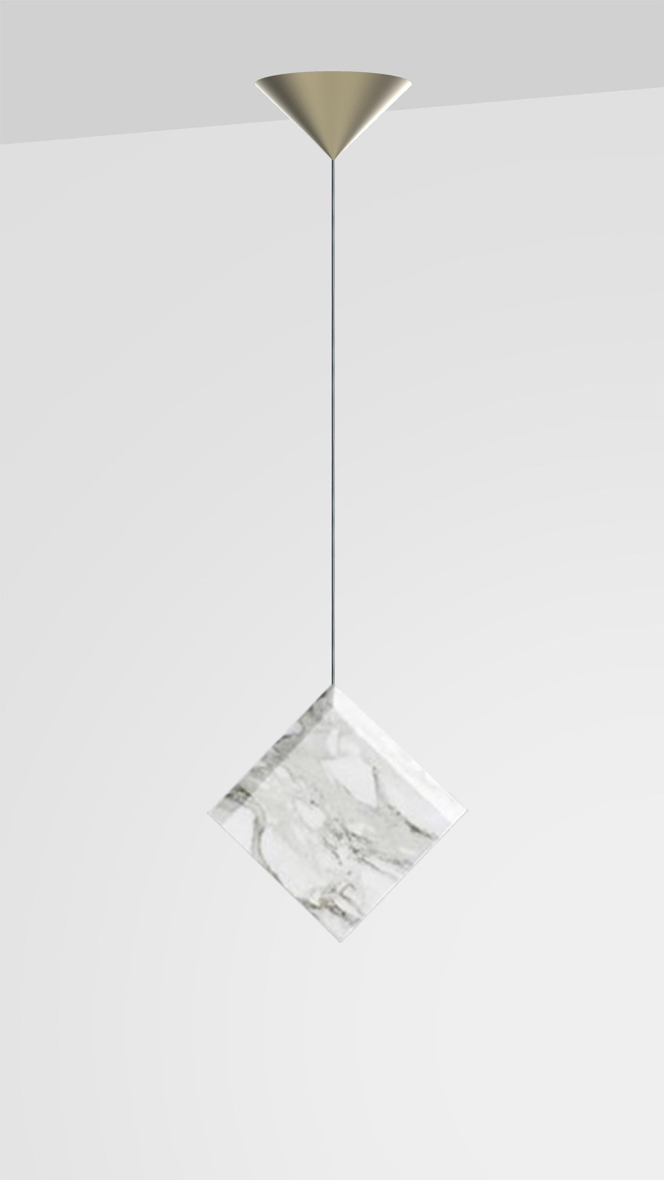 Chamfered Calacatta Marble Ceiling lamp 
