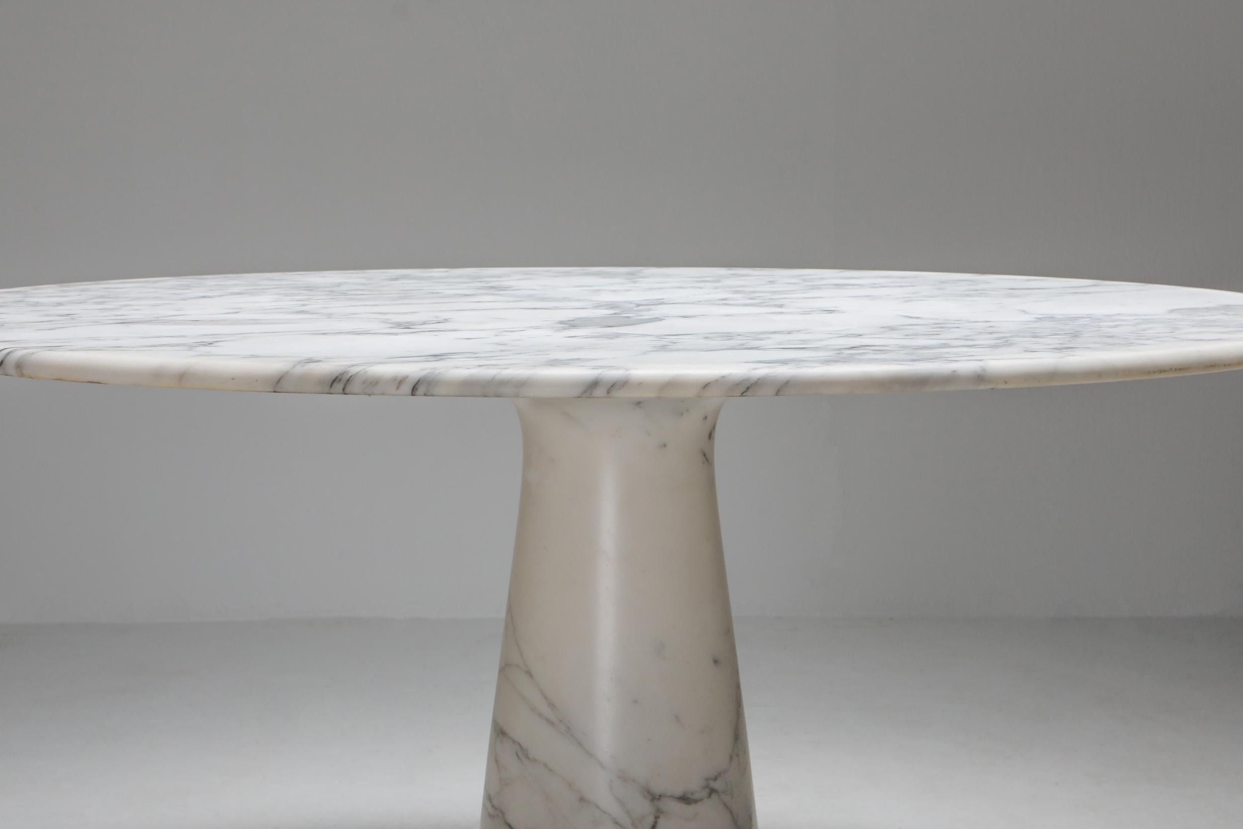 Italian Calacatta Marble Dining Table by Angelo Mangiarotti for Skipper, 1972