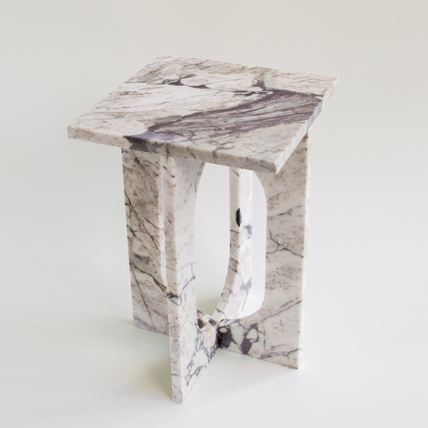 Hand-Crafted Calacatta Marble Side Table 'BOND