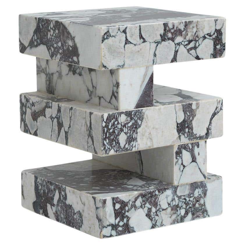 Calacatta Marble Side Table 'S Y N C' - Limited Edition For Sale at 1stDibs