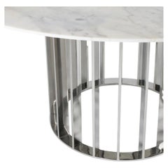 Calacatta Marble Stainless Steel Dining Table