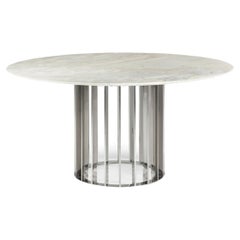 Calacatta Marble Stainless Steel Dining Table