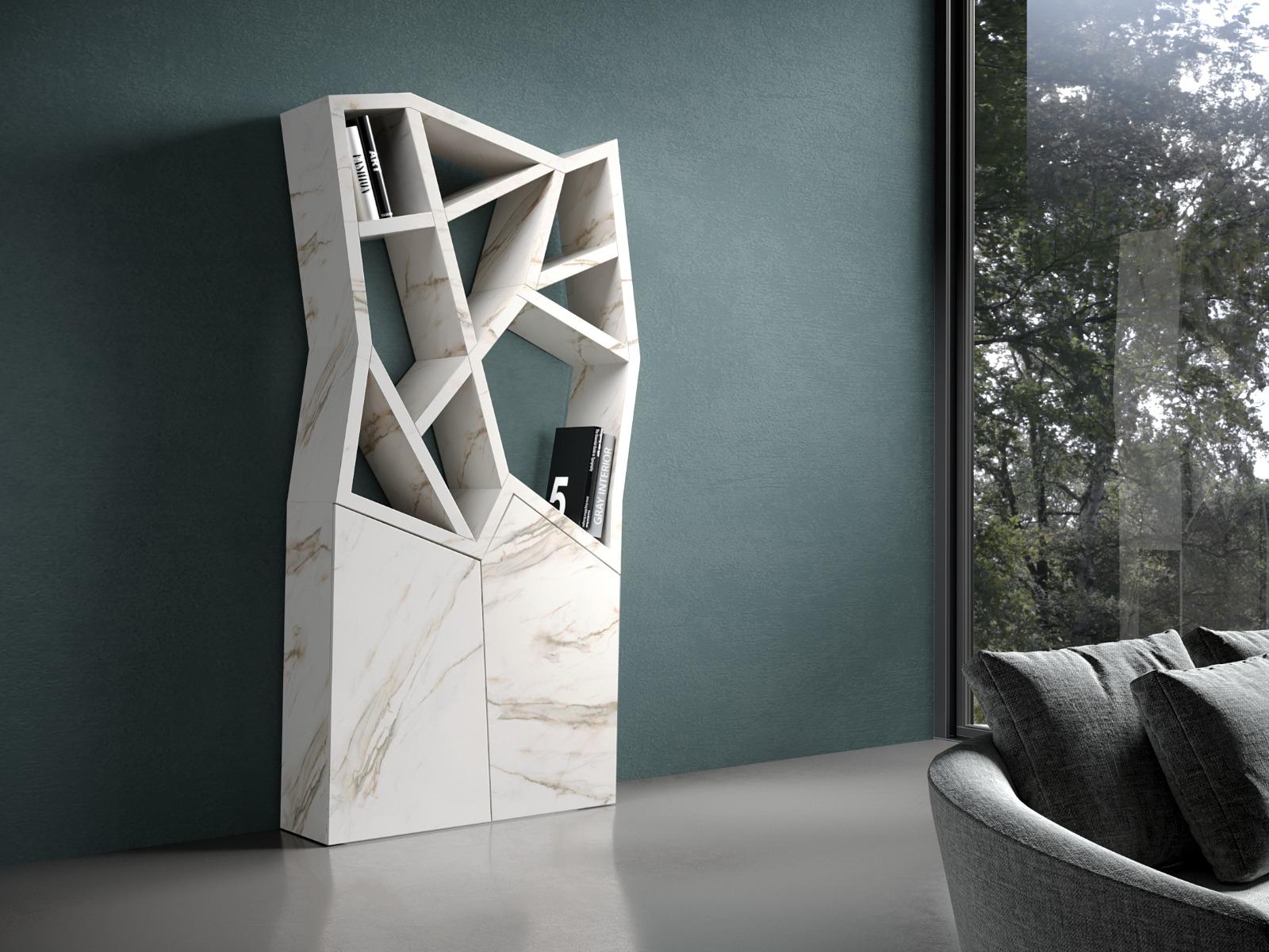 Post-Modern Calacatta Meet Bookcase by Andrea Giomi For Sale