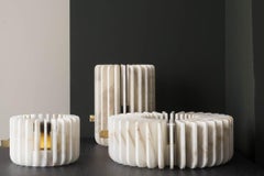 Calacatta Orion Candleholder Set by Dan Yeffet