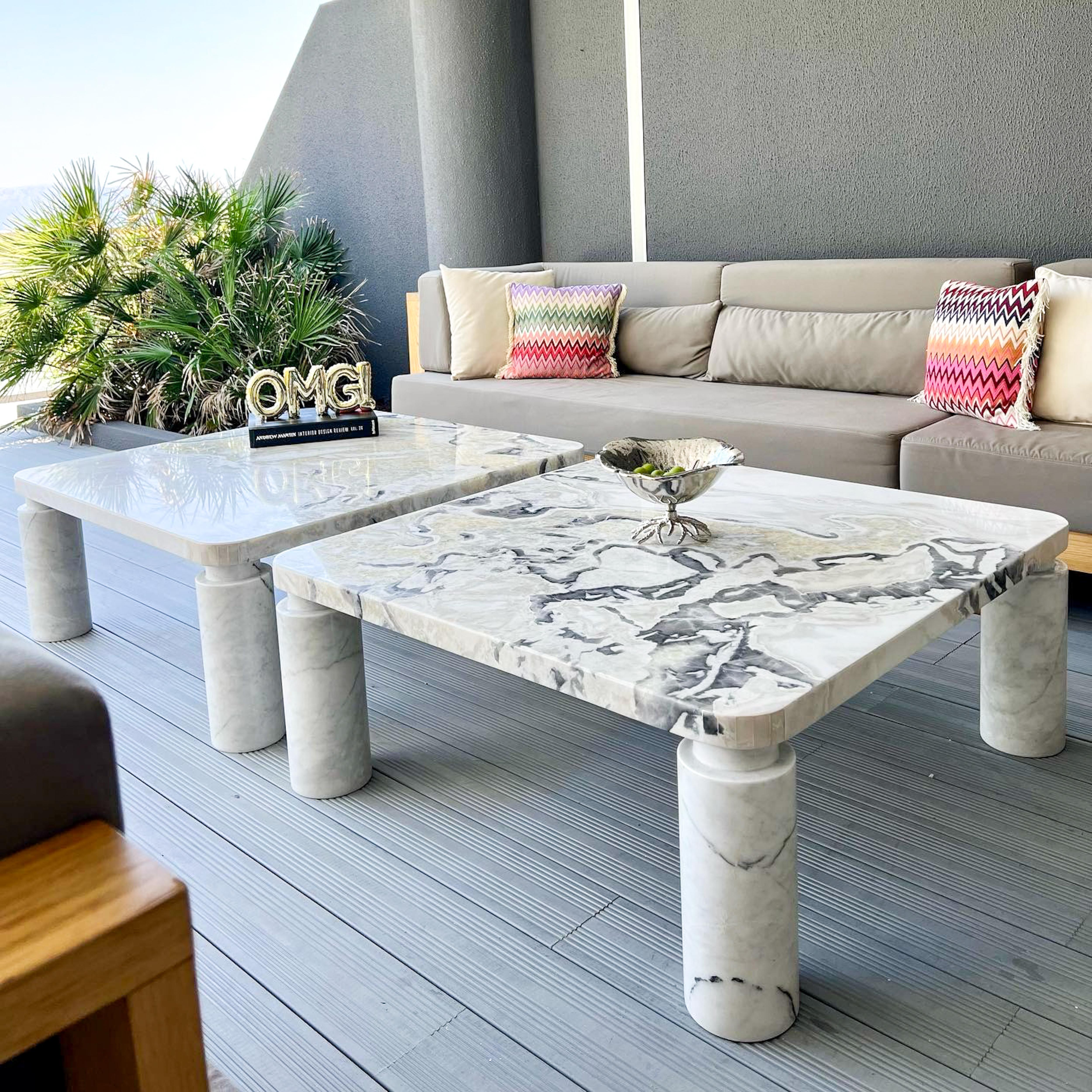Mesa de centro cuadrada Calacatta - Mesa de centro de mármol - Mármol Calacatta Turco en venta