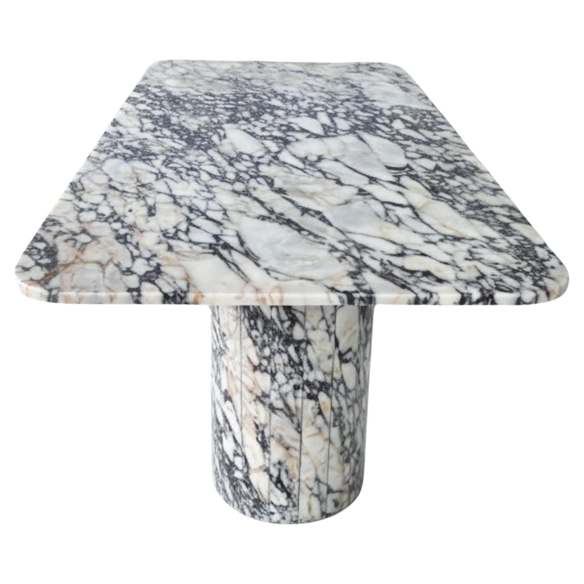 Calacatta Viola Dining Marble Table - Marble Base Table