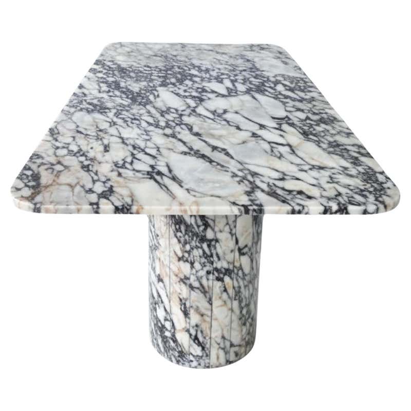 Calacatta Viola Marble Oval Table With Pedestal Base, Custom Dining ...