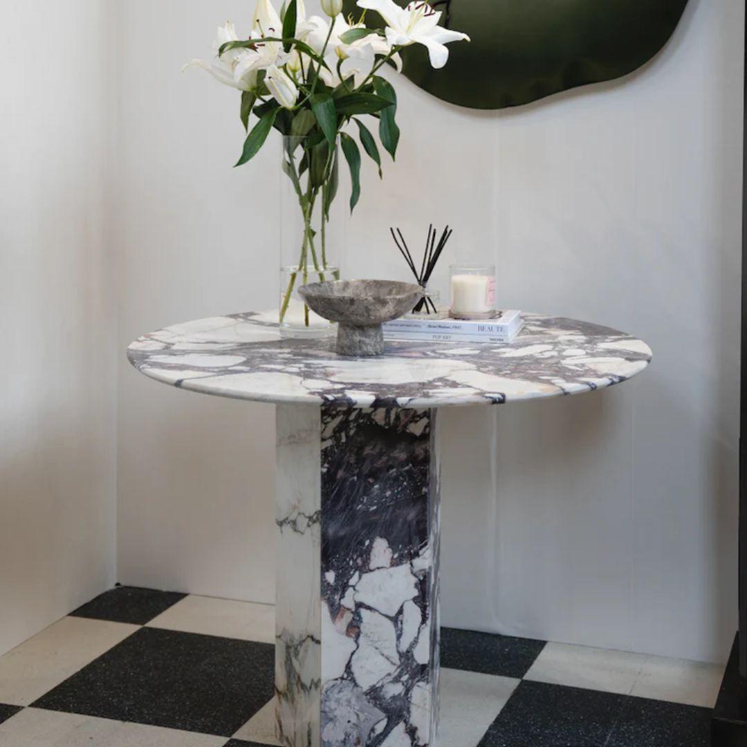 calacatta viola marble dining table