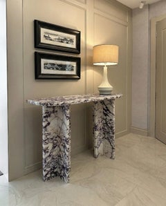 Calacatta Viola Marble Console Table, Custom Design Hallway Table