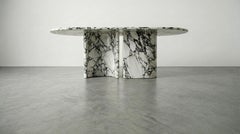 Calacatta Viola Marble Dining Table with Sculptural Stone Base - Monolith Table