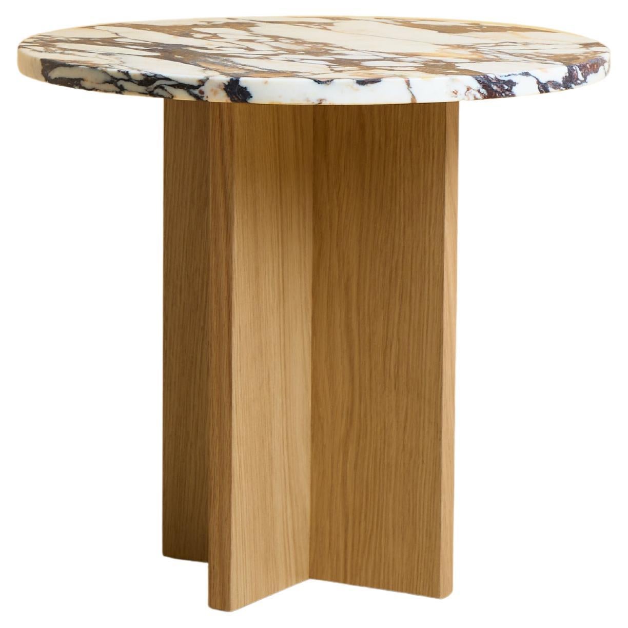 Table d'appoint Sherman en chêne et Calacatta violet par Lebanto