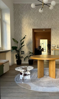 Calacatta Violet Marble Round Coffee Table, Made in Italy