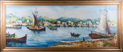 Calailo - 20th Century Oil, Harbour Scene