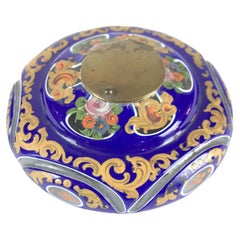 Calamaio Biedermeier in Vetro Smaltato Blu 1810 Judaica Origine Austro Ungarica Calamaio Biedermeier in Vetro Smaltato Blu 1810 Judaica Origine Austro Ungarica