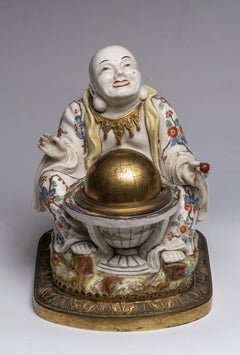 Inkwell with seated Buddha figure, France, 19th century