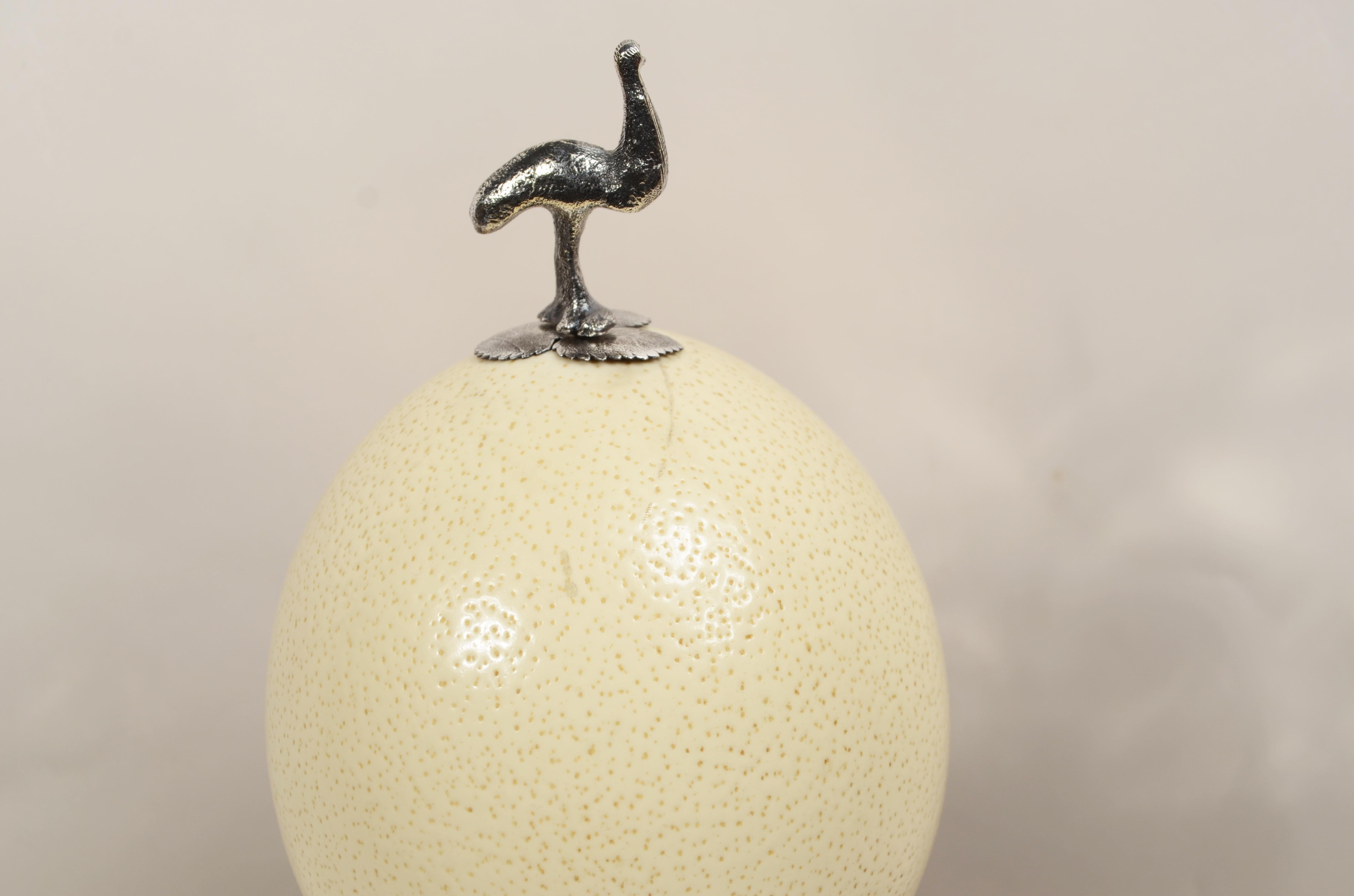 Viktorianische Silberplatte Wunderkammer Tintenfass mit Emu-Ei im Angebot 15