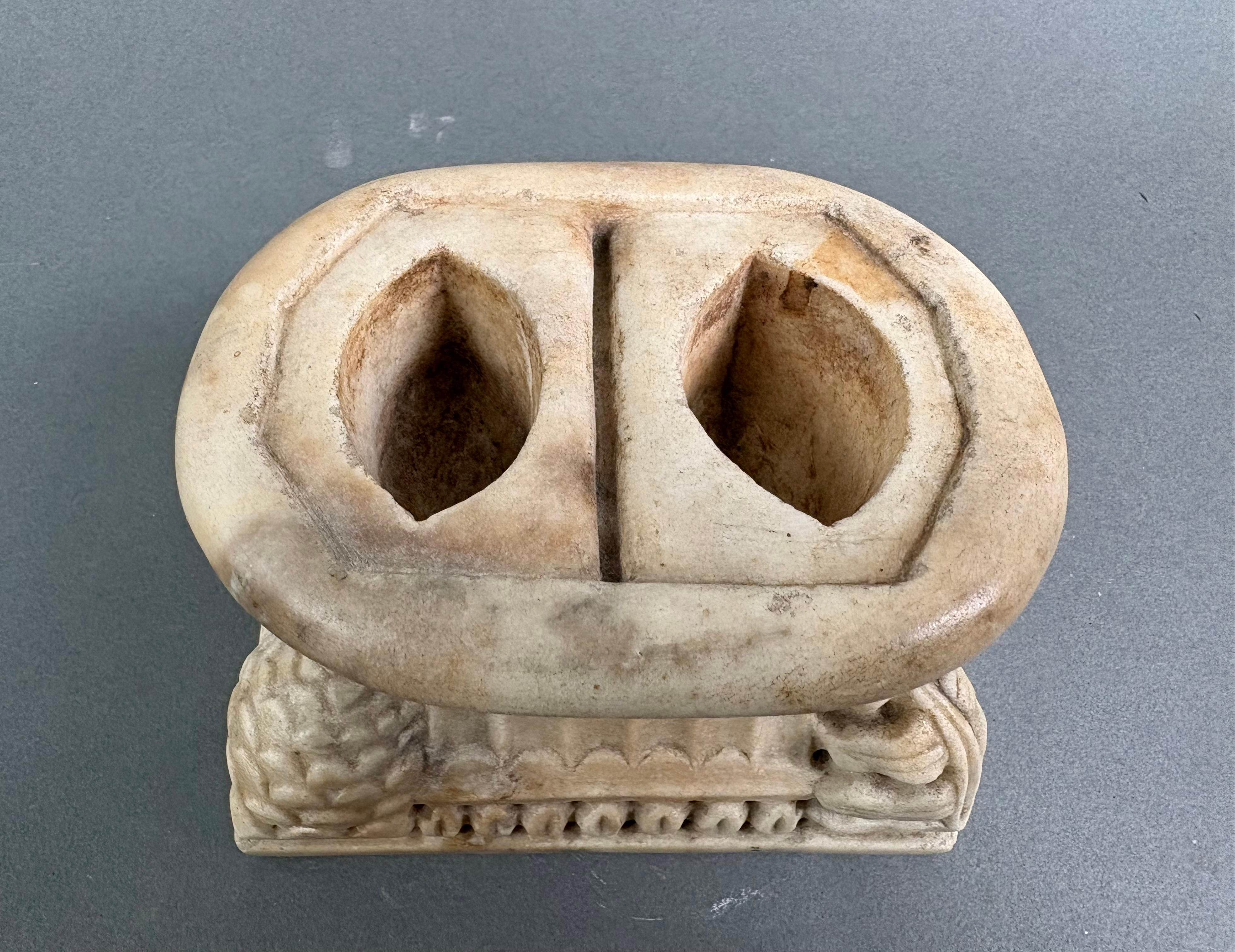 Tintero de mármol Recuerdo del Grand Tour Roma finales del siglo XVIII en venta 5