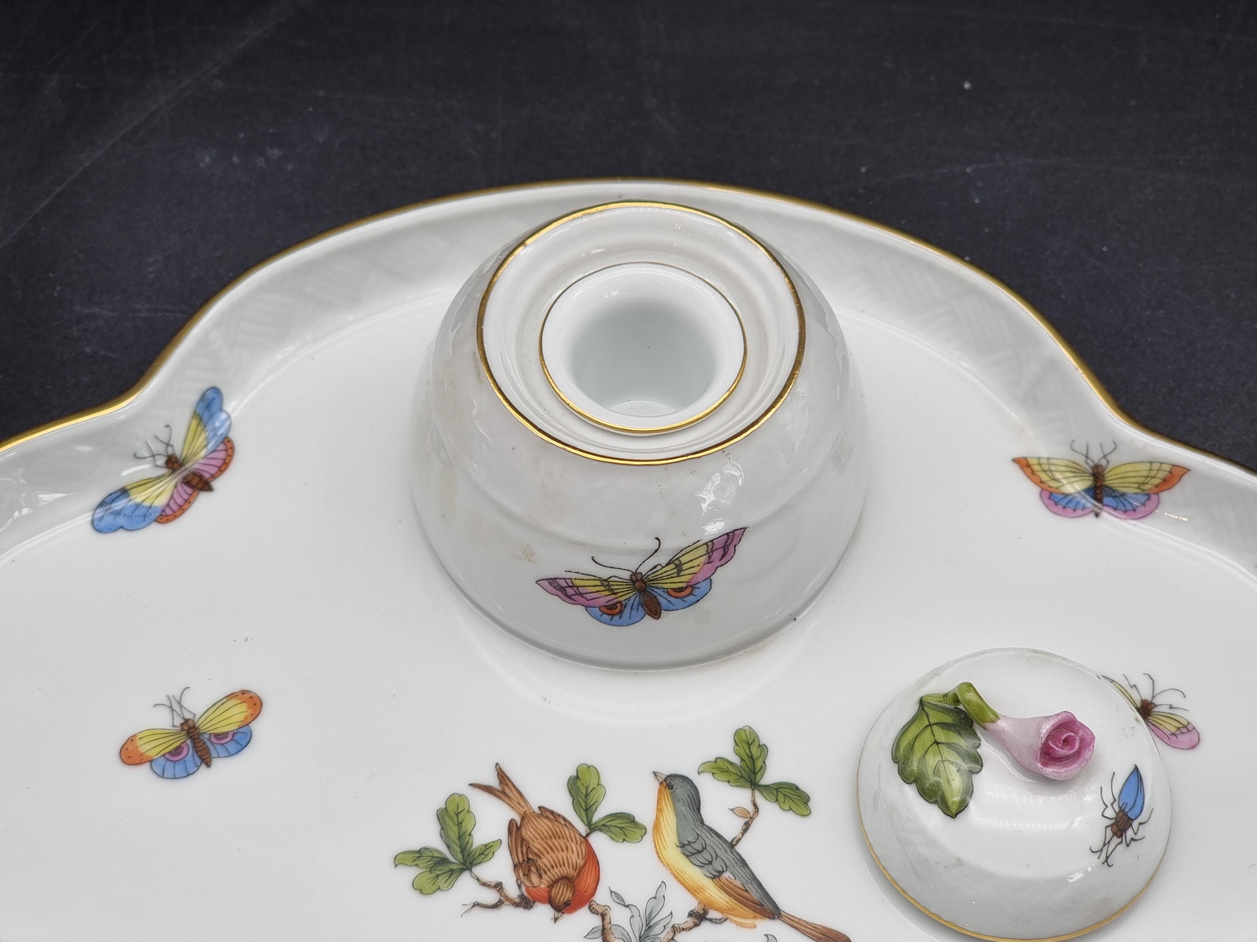 Herender Porzellan-Tintenfass, Dekor 