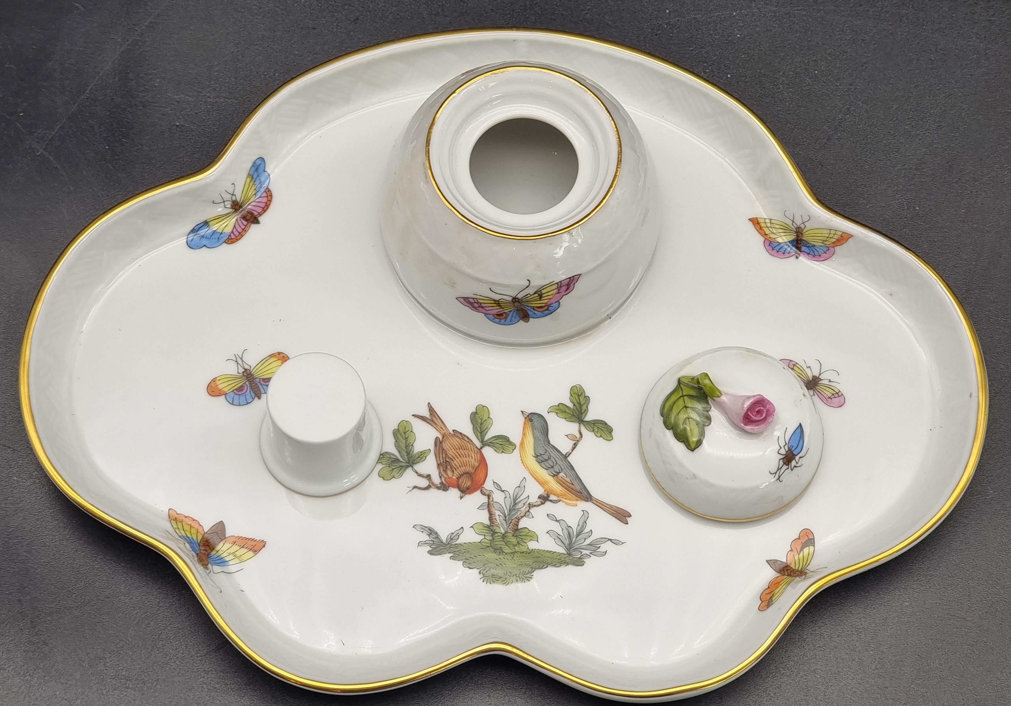 Herender Porzellan-Tintenfass, Dekor 