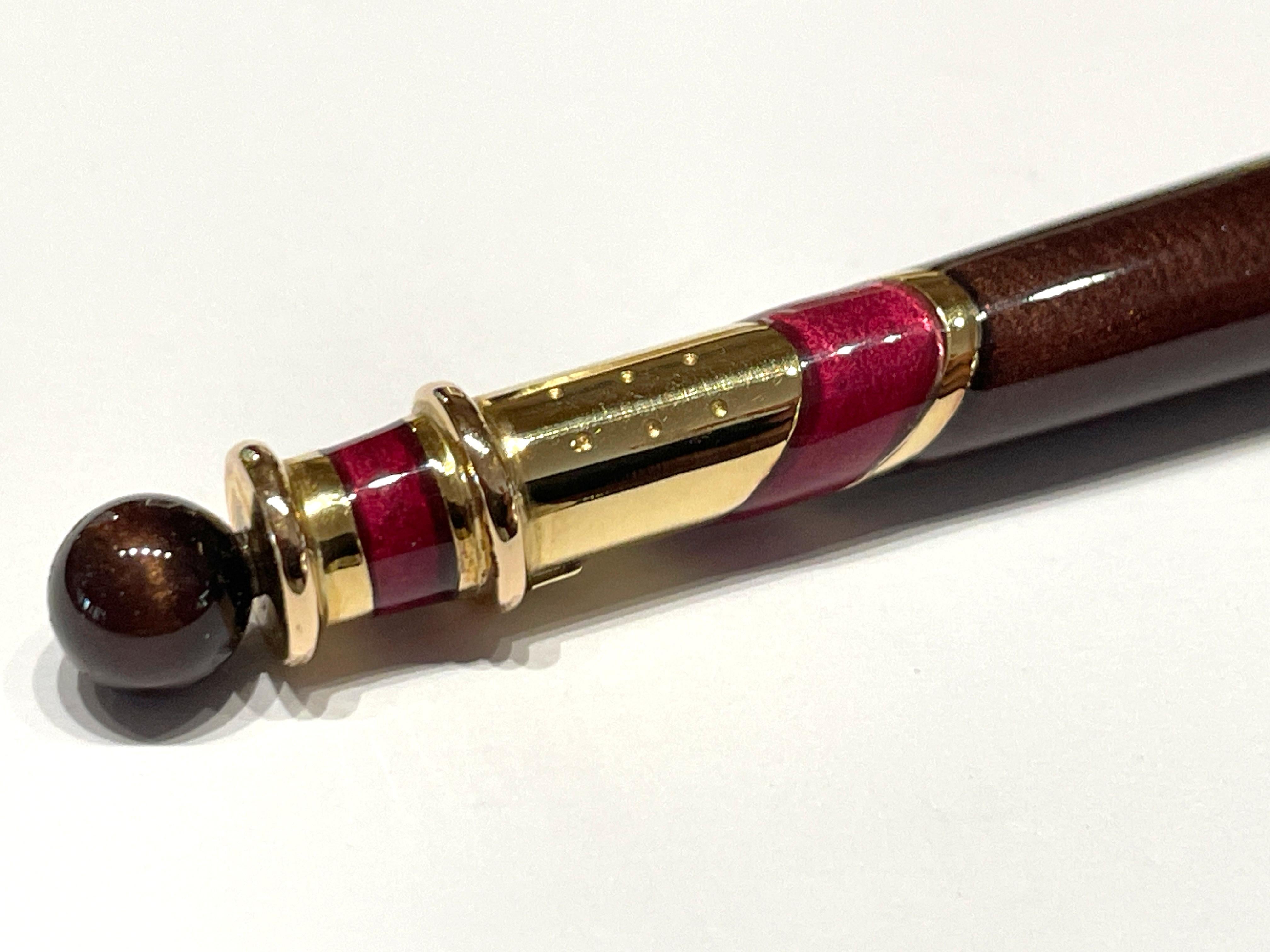 La Nouvelle Bague inkwell in gilt silver and ebony with fountain pen For Sale 4