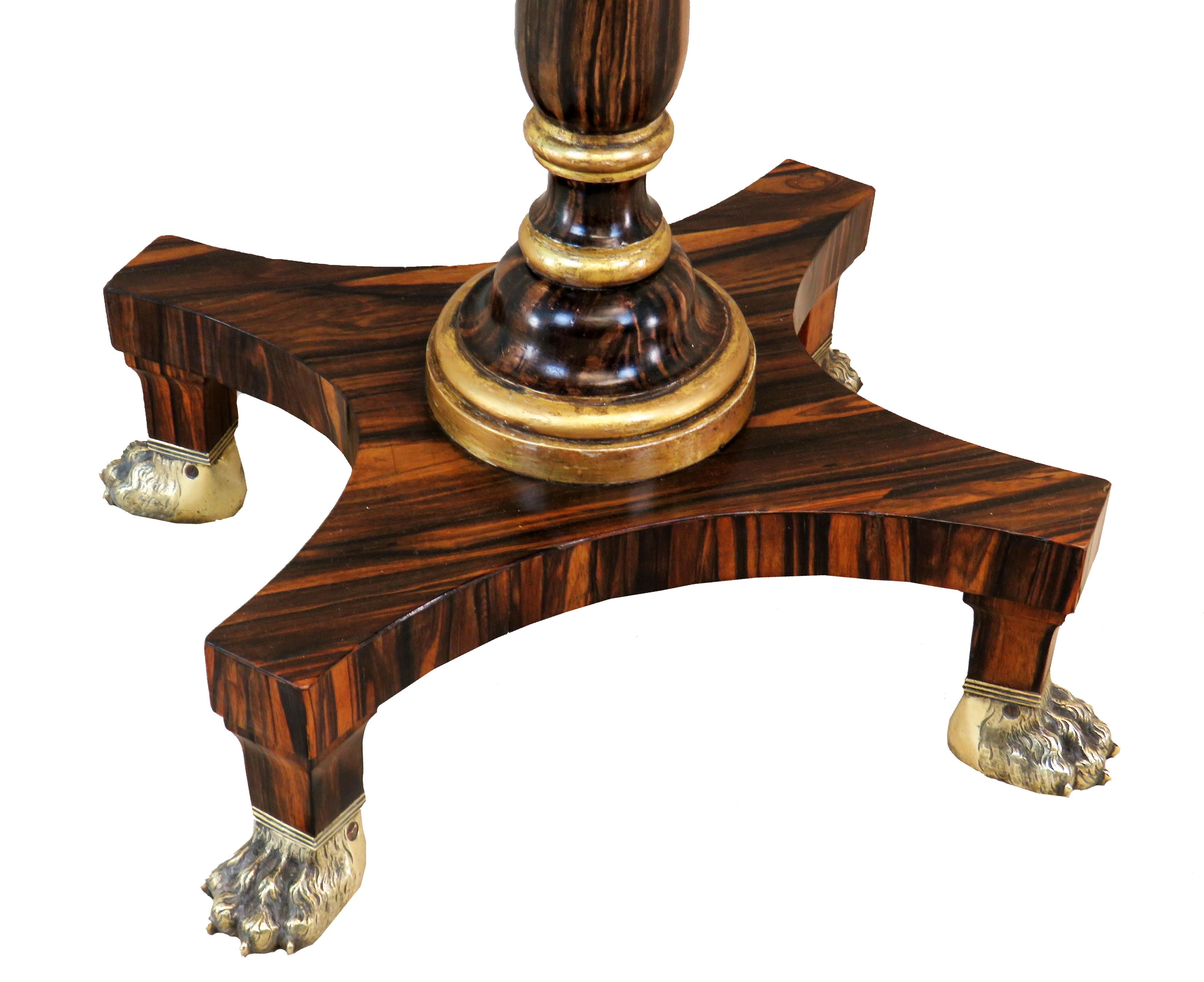 Calamander Wood Regency Period Oblong Antique Lamp Table In Good Condition In Bedfordshire, GB