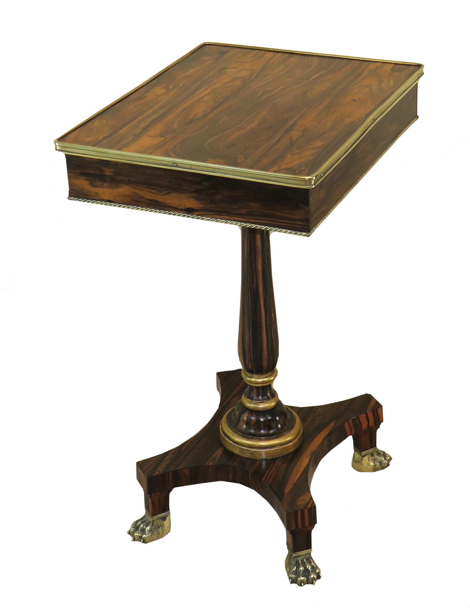 19th Century Calamander Wood Regency Period Oblong Antique Lamp Table