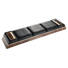 "Calamità" Daybed with Walnut, Stainless Steel and Bronze Details, Istanbul