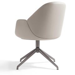 Calathea Swivel White Metal Base Chair