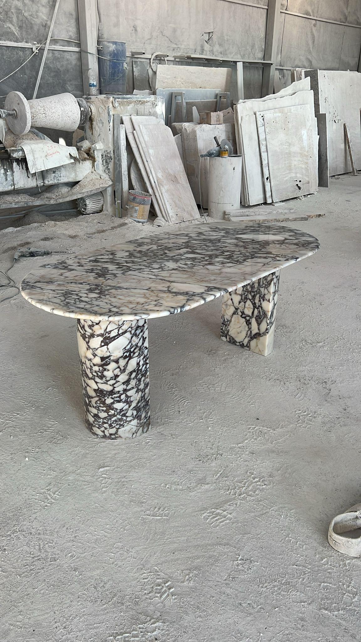 Table Calavatta en marbre pierre naturelle - Table faite à la main Viola Design en vente 3