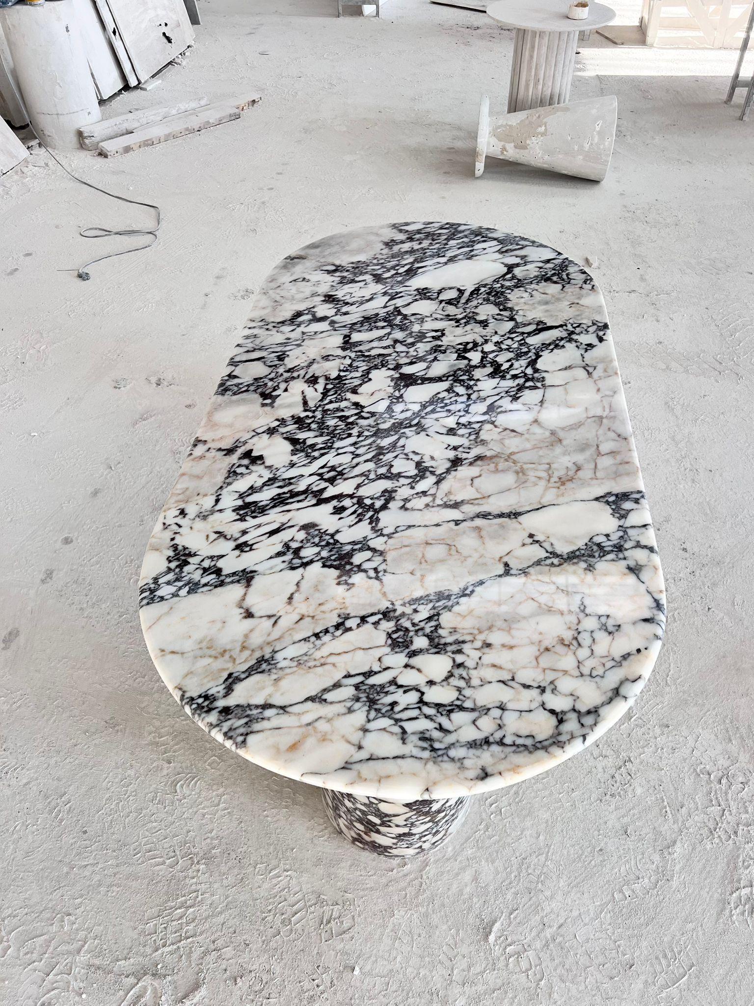 Table Calavatta en marbre pierre naturelle - Table faite à la main Viola Design en vente 4