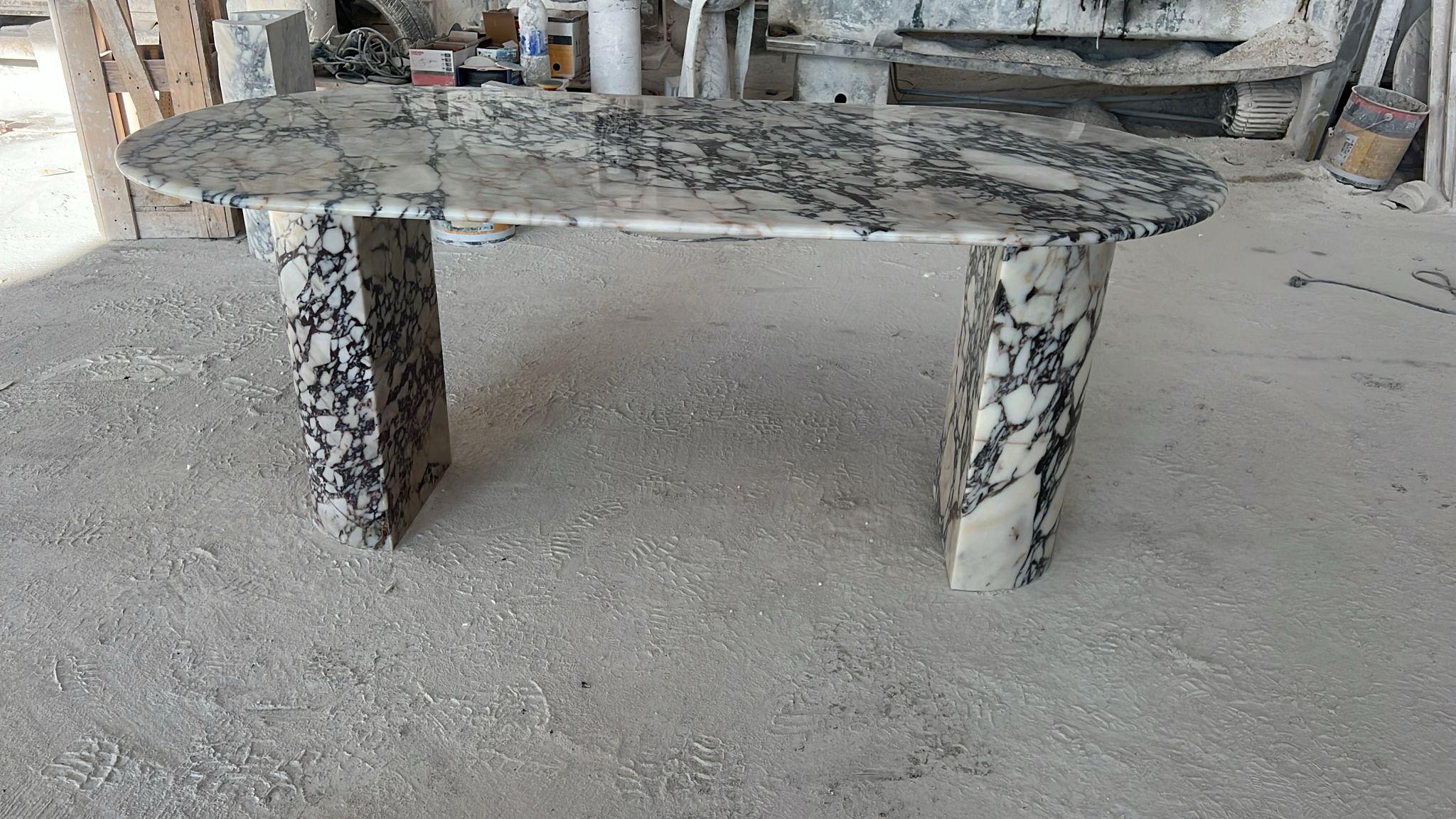 Table Calavatta en marbre pierre naturelle - Table faite à la main Viola Design en vente 1