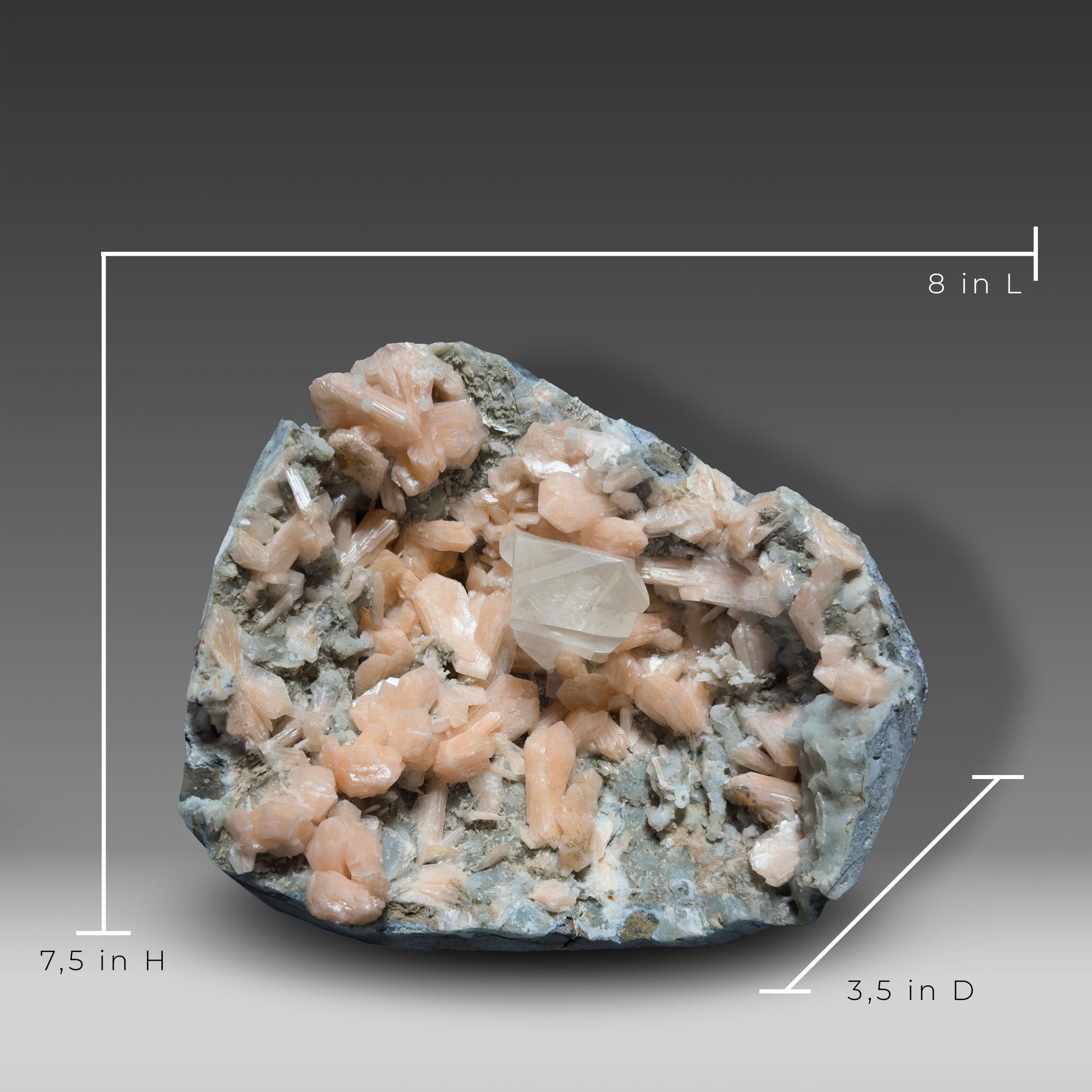 Calcite and Stilbite on Apophyllite For Sale 3