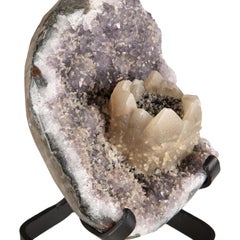 Calcite Formation Resembling a Rose on Amethyst Druzy Quartz