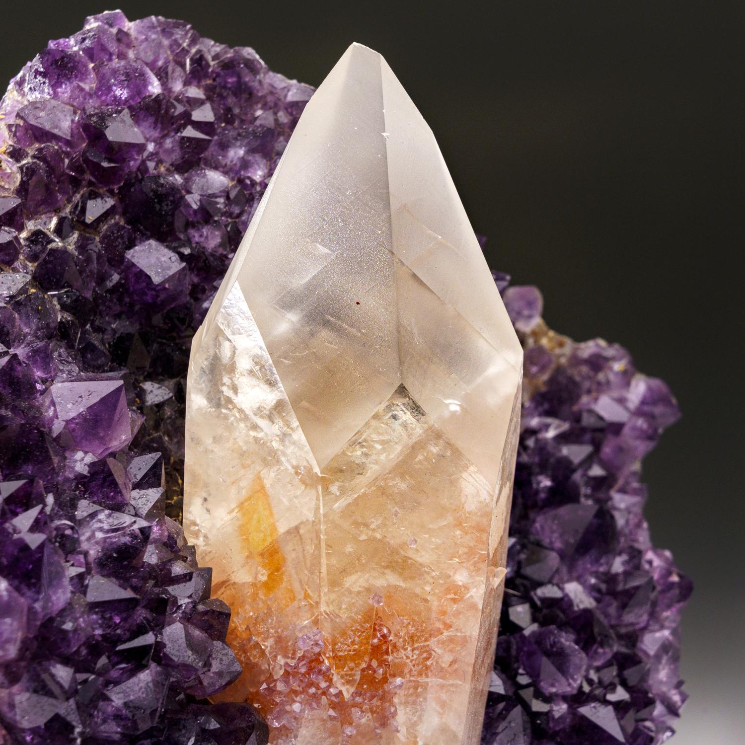 18th Century and Earlier Calcite on Amethyst cluster From Uruguay For Sale