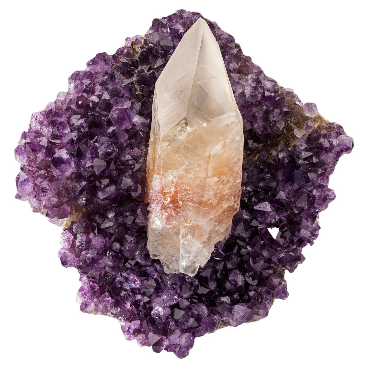 Calcite on Amethyst cluster From Uruguay
