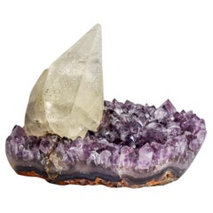 Calcite on Amethyst From San Eugenio, Artigas Dept., Uruguay (12 lbs)