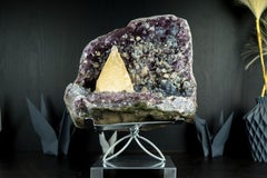 Calcite on Amethyst Specimen from the Toldinho Mine, Collector/Gallery Grade