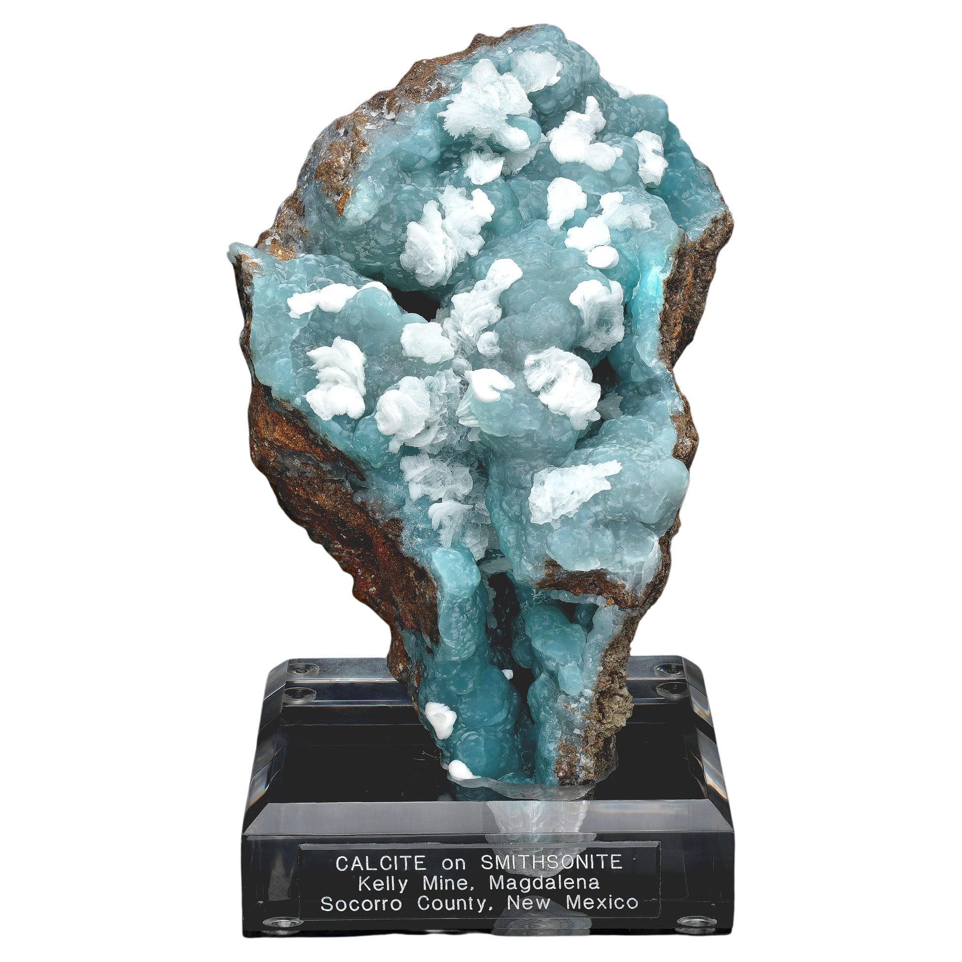 Calcite on Smithsonite Mineral Specimen from Kelly Mine, New Mexico