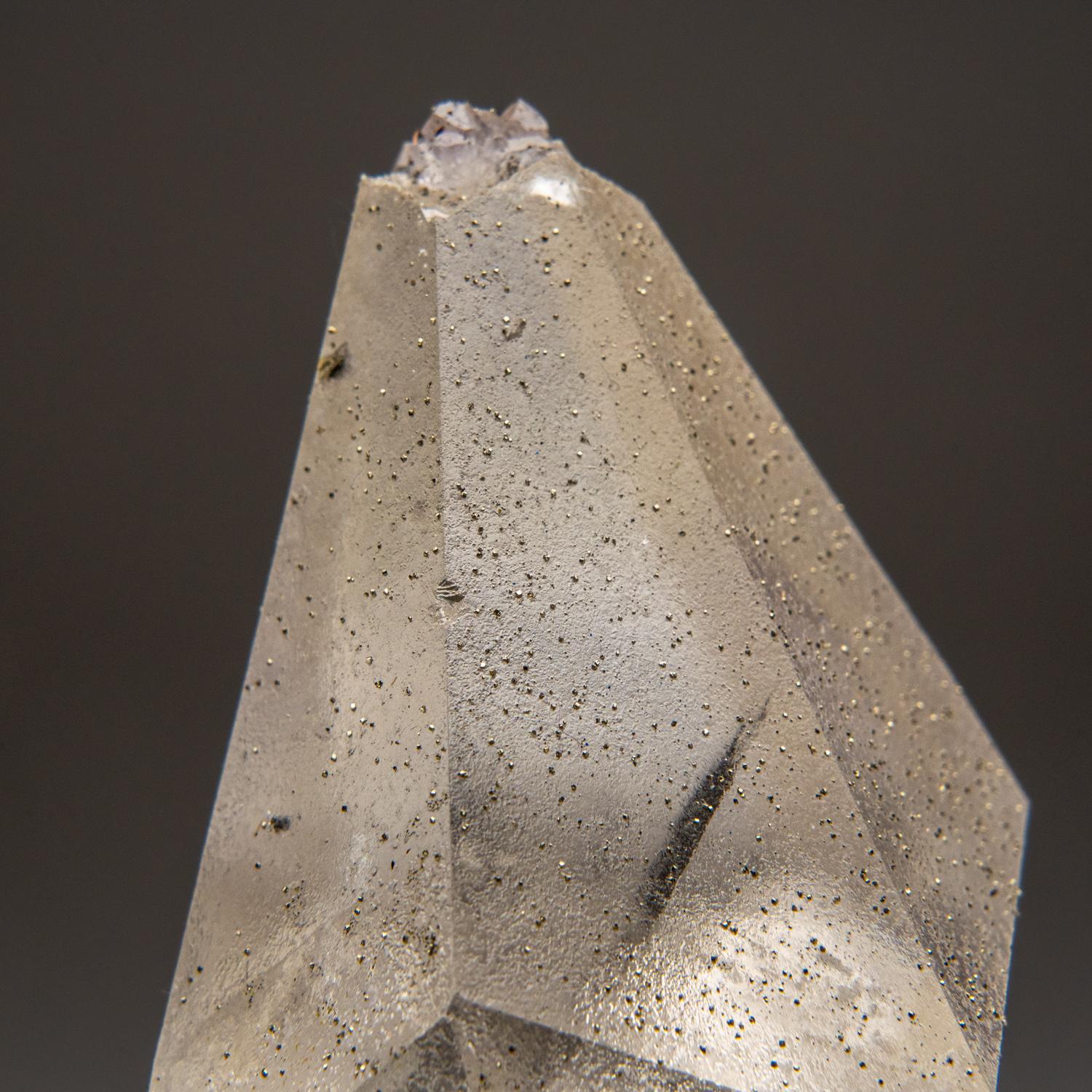 Calcite with Pyrite on Amethyst from San Eugenio, Artigas Dept., Uruguay For Sale 4