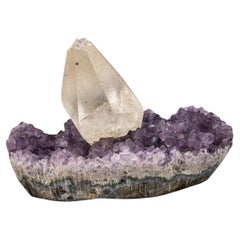 Calcita con Pirita sobre Amatista de San Eugenio, Dpto. de Artigas, Uruguay