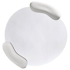 Calco White Round Wall Mirror with White Finish by Deknudt Mirrors